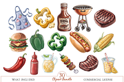 Backyard BBQ Clipart PNG, a Food Illustration by MockupWizard (Thumbnail 2 of 5)