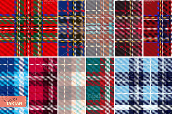 Set Of 10 Tartan Patterns