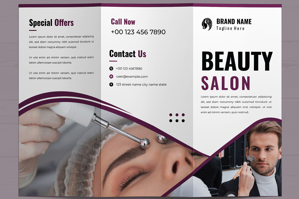 Beauty Trifold Brochure Template, a Brochure Template by MightyDesign (Photo 3 of 7)