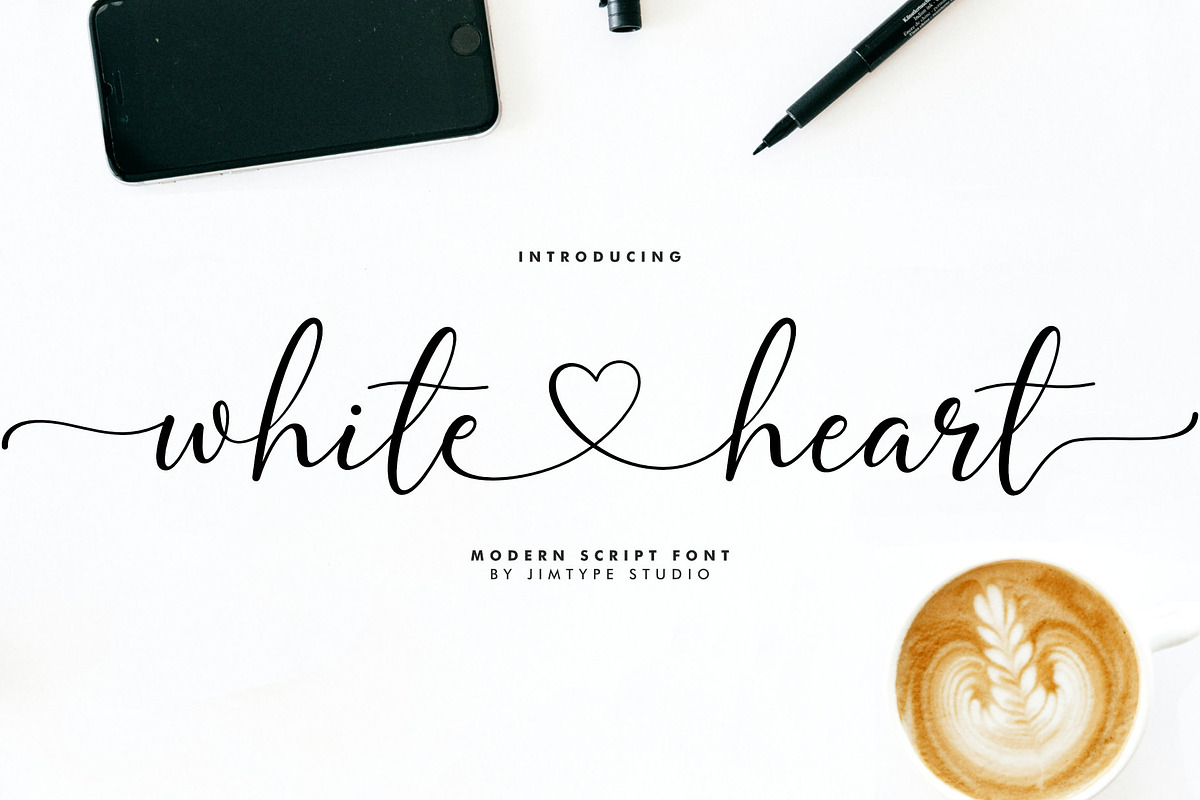 White Heart | Wedding Branding Font, a Script Font by Jimtype Studio (Photo 1 of 10)