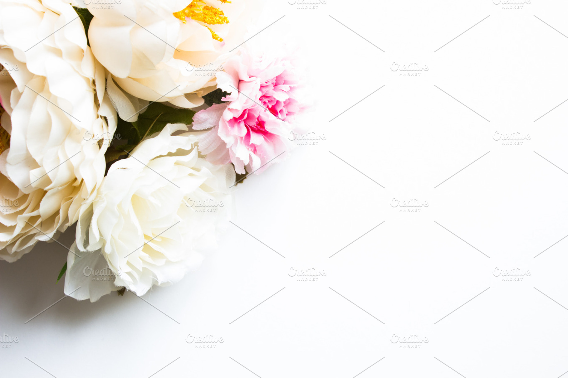 Flowers Flatlay, a Background Photo by Rose Wine Aesthetic