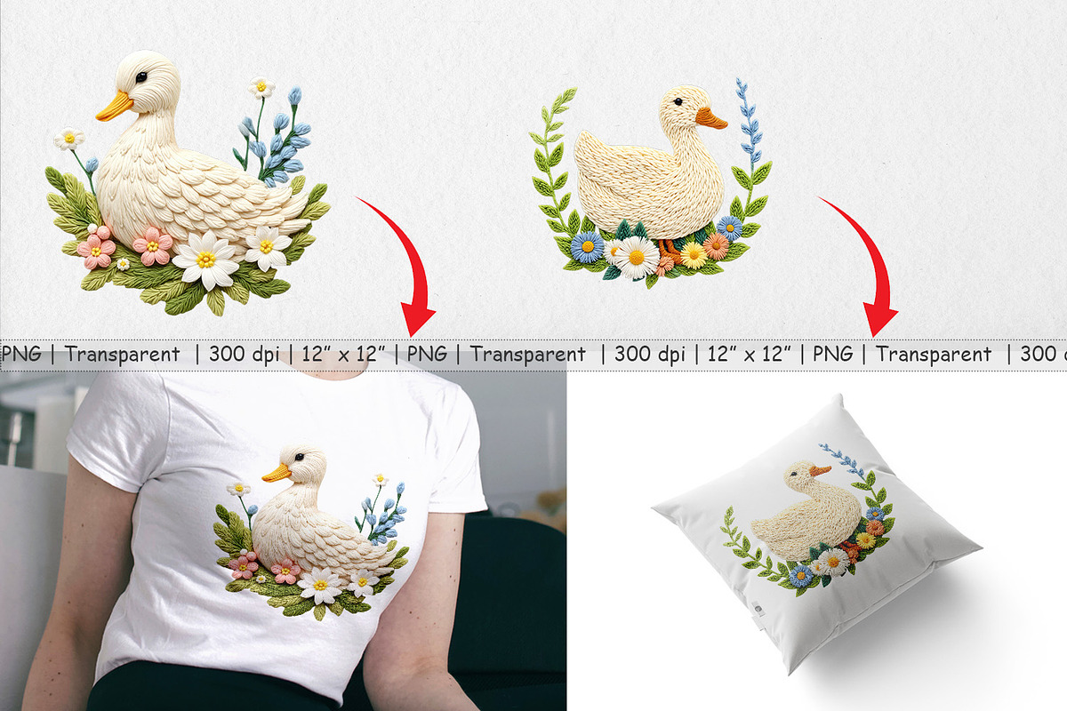Duck Embroidery Clipart, a Graphic by Artnoy (Photo 3 of 5)