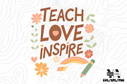 Teacher Boho Floral SVG PNG Bundle, an Illustration by Ya_ Design Store (Thumbnail 8 of 17)