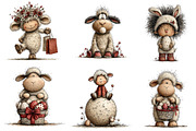 Whimsical Easter Sheep Clipart, an Illustration by CreationArt (Thumbnail 5 of 7)