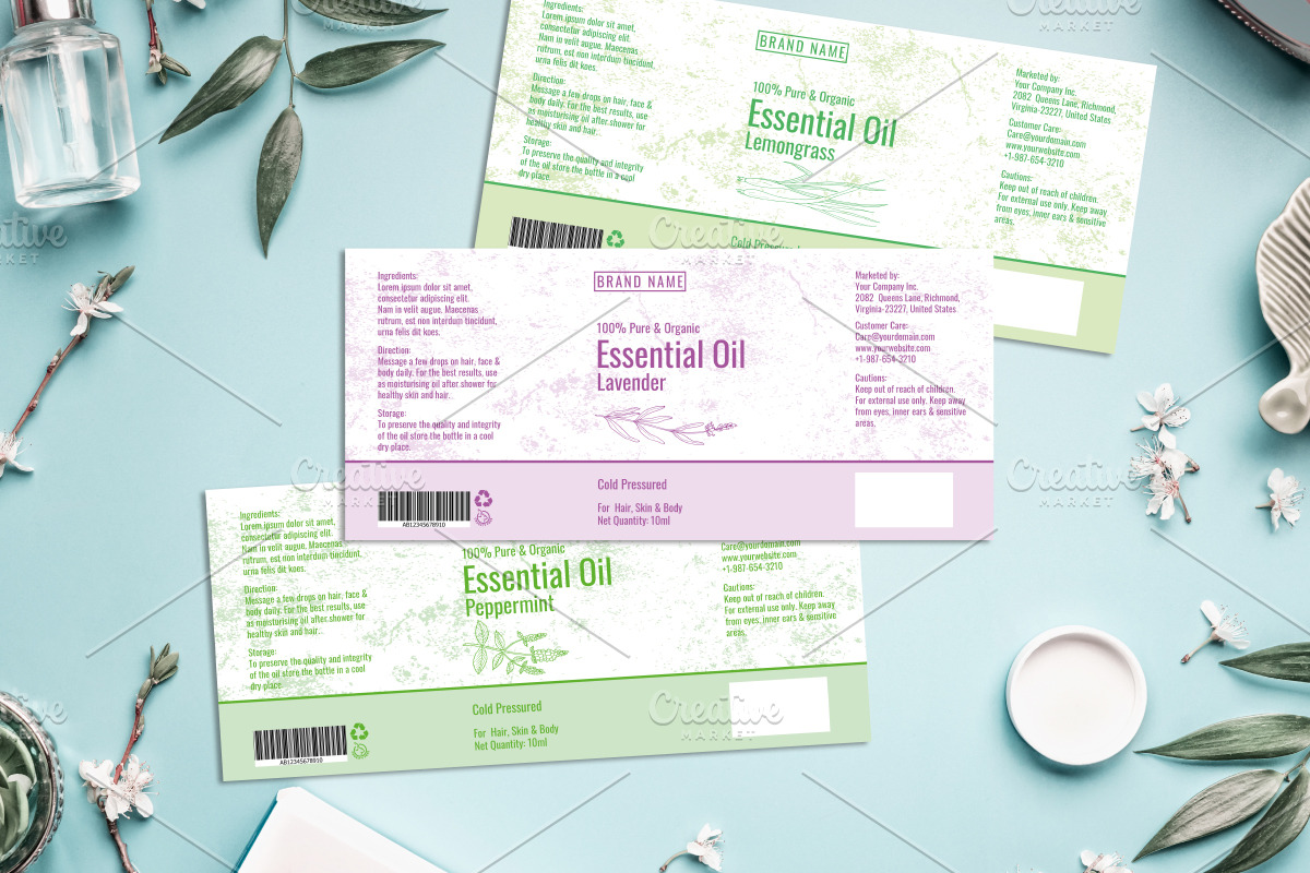 Essential Oil Label Template, an Object Graphic by Dev.Rawat21 (Photo 2 of 5)