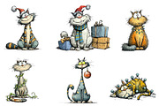 Quirky Cats Clipart, an Illustration by CreationArt (Thumbnail 4 of 5)