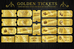 Golden Tickets Templates Set