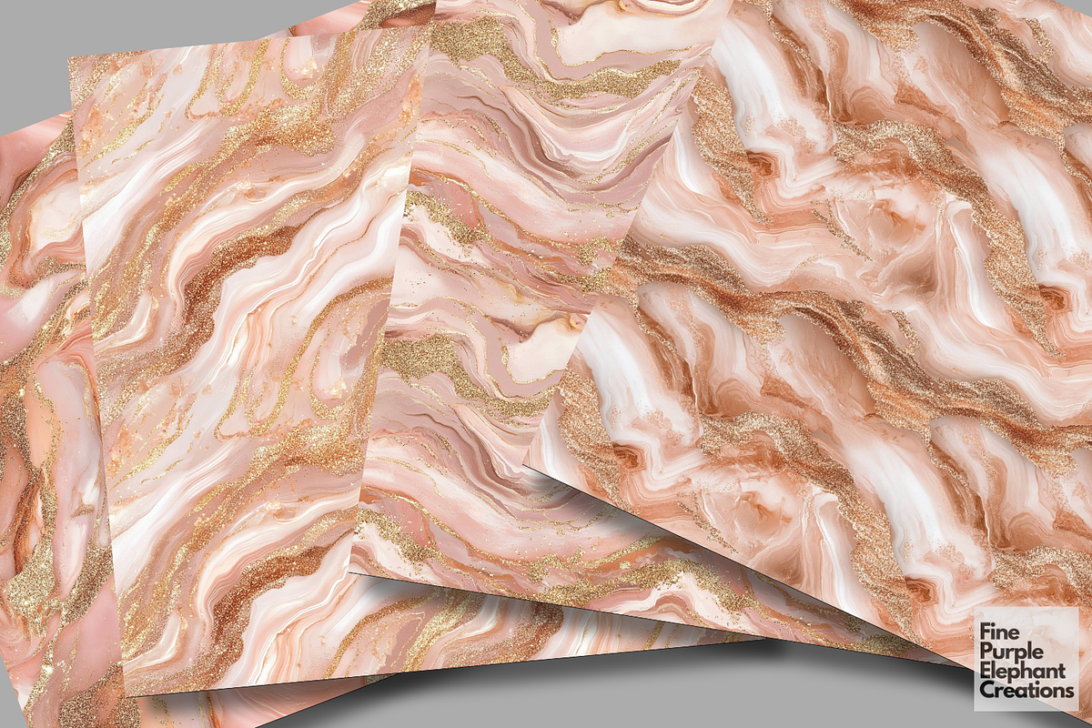 Rose Gold Marble Texture Granite, a Pattern Graphic by Fine Purple Elephant (Photo 3 of 5)