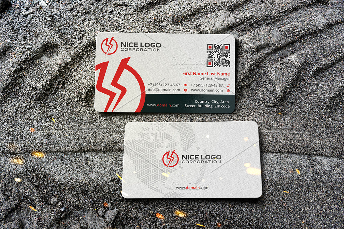 lightning business card, a Business Card Template by Indigo Graphic Shop (Photo 2 of 4)