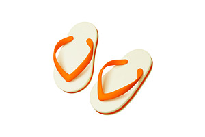 Realistic 3d flip flops. Stylish, an Object Illustration by Valerie Bodnar