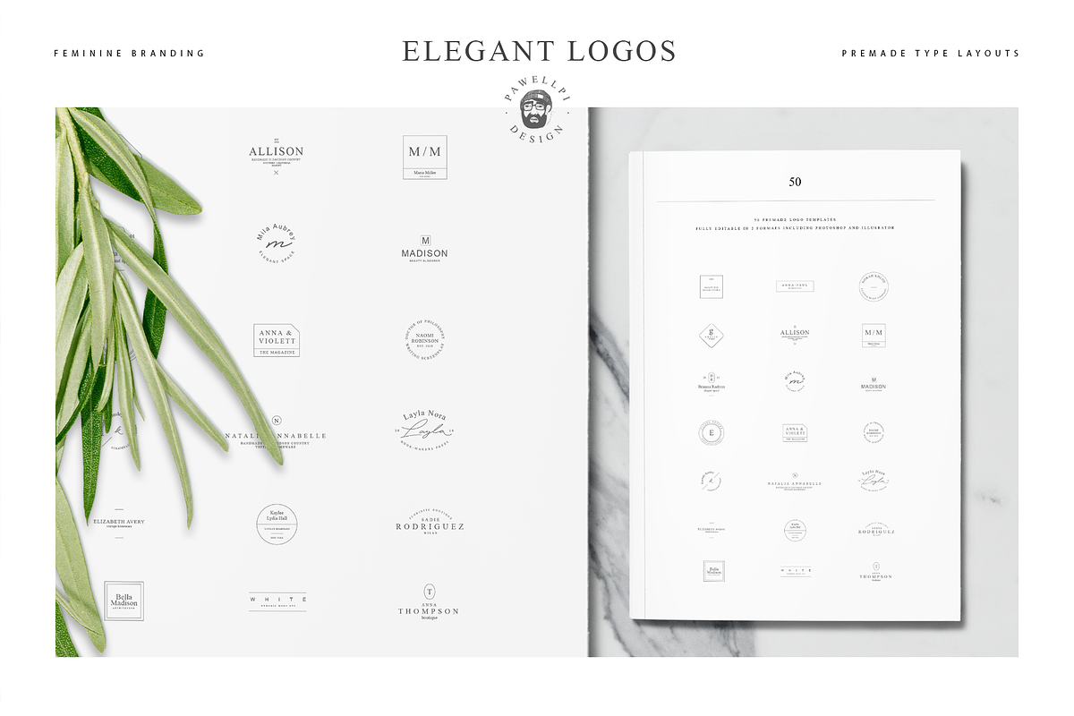 50 Elegant Premade Logo Templates, a Branding & Logo Template by pawellpi (Photo 10 of 26)