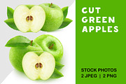 Cut green apples, an Object Graphic by Fruits+Veggies (Thumbnail 1 of 4)