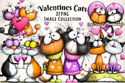 Quirky Valentines Cats Clipart, an Illustration by Dream Creation (Thumbnail 1 of 7)