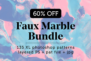 Faux Marble Seamless Patterns Bundle