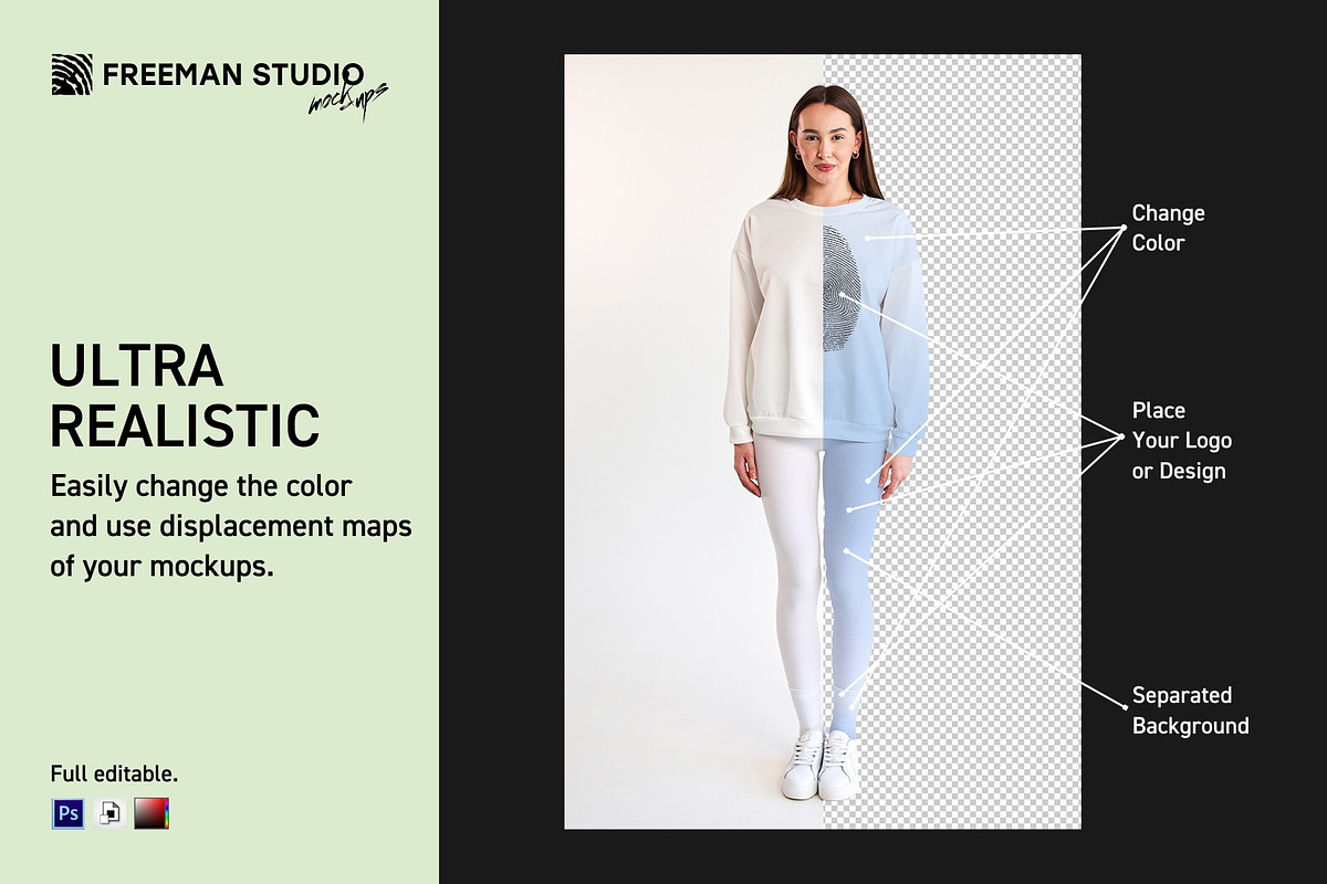 Leggings and Sweatshirt Mockup, a Bottom Mockup by Freeman Studio (Photo 5 of 16)
