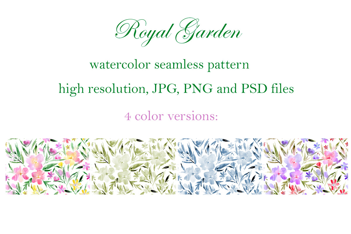 Royal garden - seamless florals, a Pattern Graphic by Katerina Tova (Photo 2 of 15)
