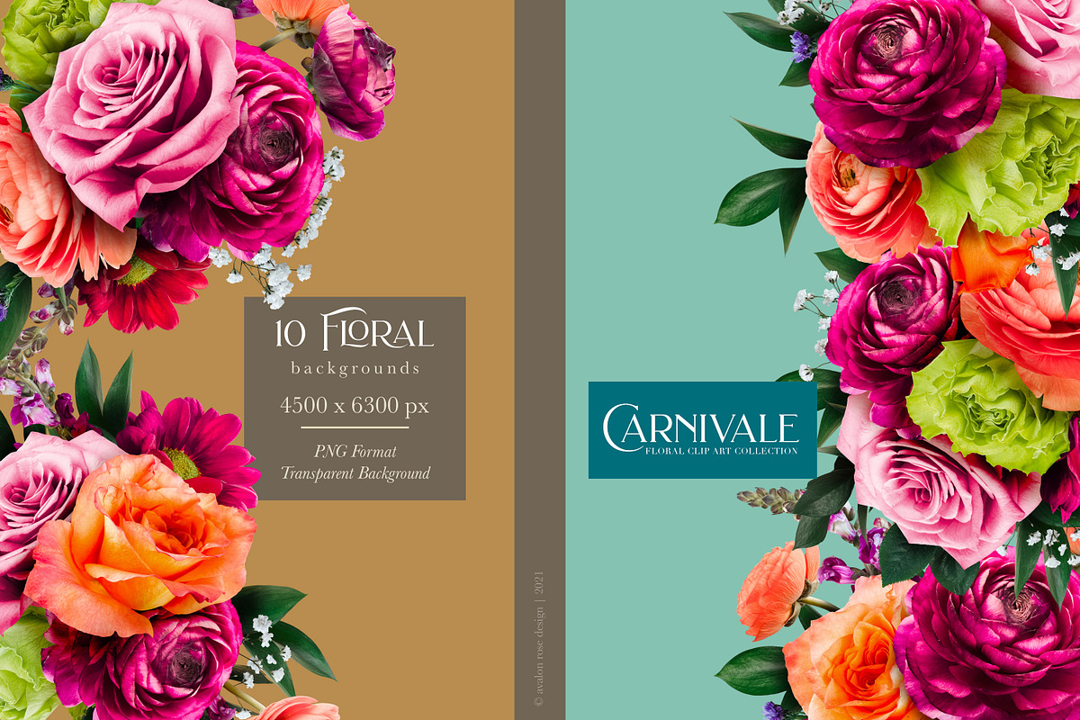Carnivale Floral Clip Art Collection, an Object Graphic by Eclectic Anthology (Photo 7 of 21)