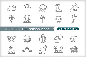 Minimal 100 Season Icons