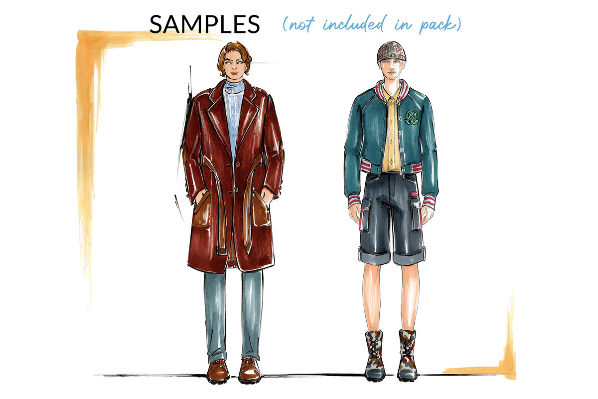 Male Straight Poses Pack, a Person Illustration by Art by Lin (Photo 6 of 6)