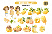 Watercolor Cute Lemon Clipart, an Illustration by TatiMockup (Thumbnail 2 of 4)