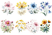 Dreamy Wildflowers Clipart, an Illustration by Designworld (Thumbnail 2 of 5)