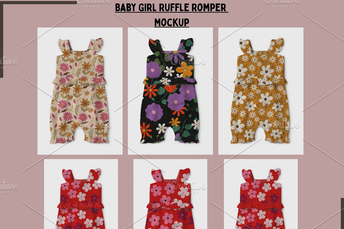 Baby Girl Ruffle Romper Mockup, a Shirt Mockup by Nora Gad (Photo 15 of 21)