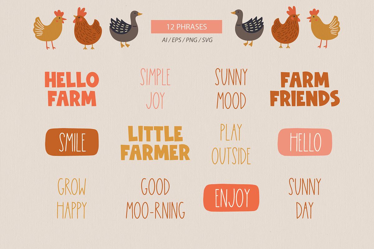 Funny Farm Kit, an Animal Illustration by miumiu (Photo 7 of 15)