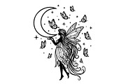 Fairy Moon Butterfly Silhouette, an Object Illustration by Gaye Art (Thumbnail 14 of 31)
