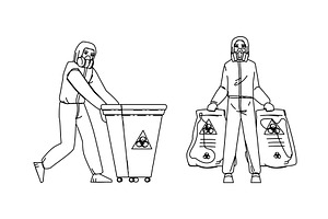trash hazardous waste management, a Person Illustration by pikepicture