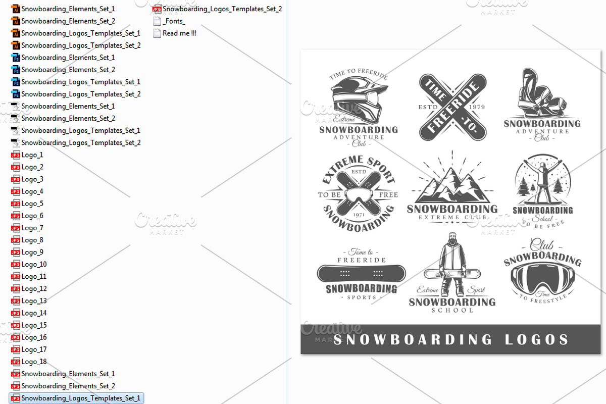 18 Snowboarding Logos Templates, a Branding & Logo Template by Art Design (Photo 6 of 26)