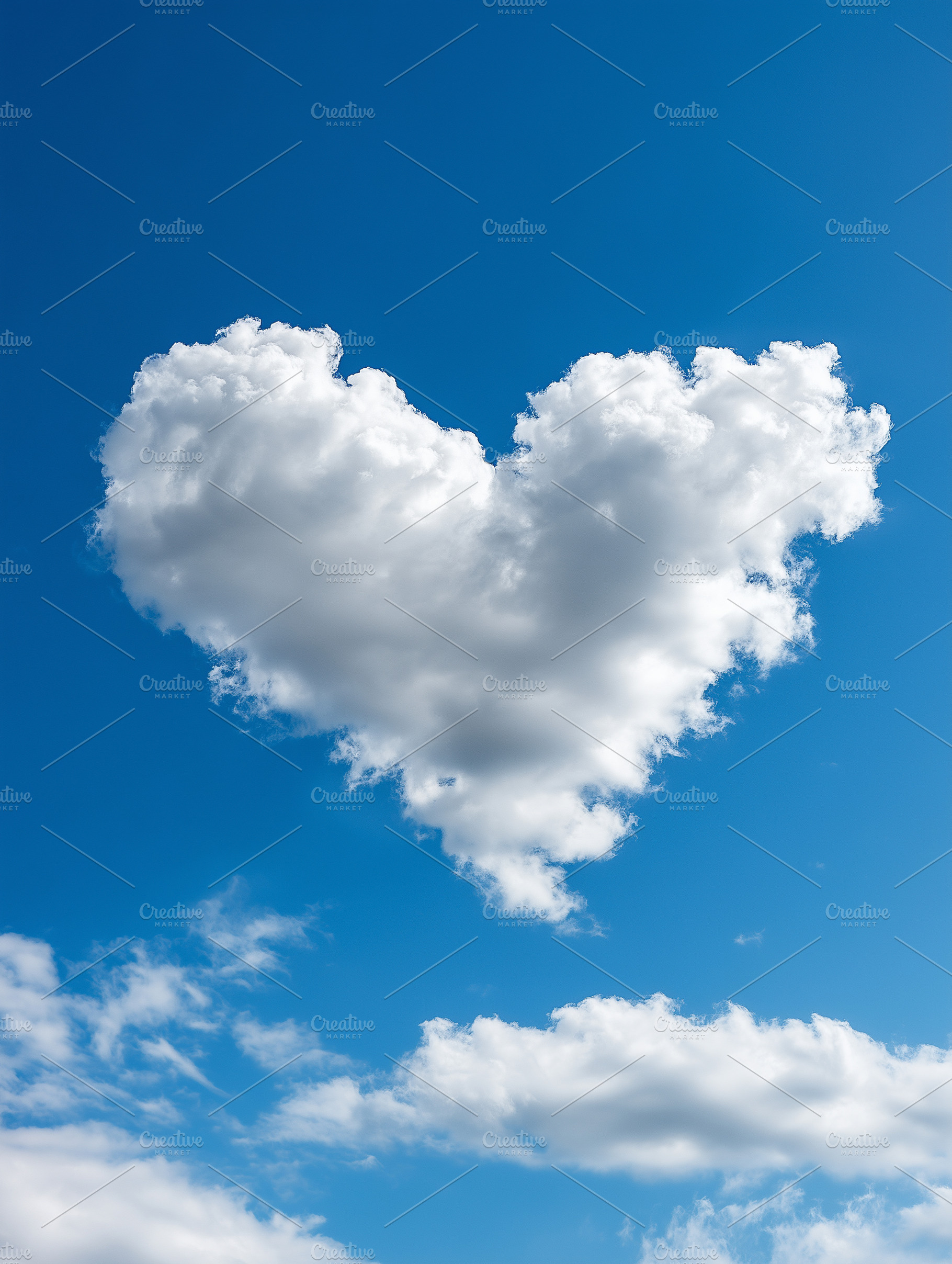 White cloud shaped like a heart, a Nature Photo by MistyDay