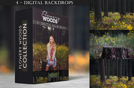 Flowery Woods - Digital Backdrops