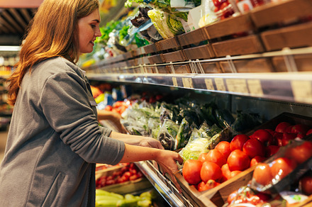 Female grocery store worker