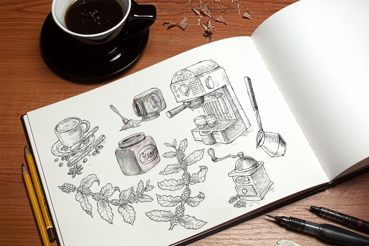 Watercolor Break Time Coffee, a Food Illustration by Graphobia (Photo 10 of 12)