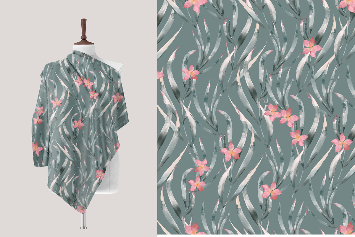 Floral and Leaves Pattern, a Pattern Graphic by Madebyia (Photo 5 of 8)