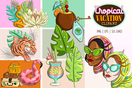 Tropical Beach Vacation Clipart