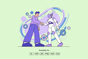 Future Collaboration Human and Ai, a Technology Illustration by Partikusi Design (Thumbnail 2 of 3)