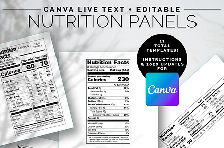 Canva Nutrition Facts Panel Template