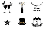 Hand Drawn Happy New Year Clipart, an Illustration by DreamArtGraphic (Thumbnail 4 of 4)