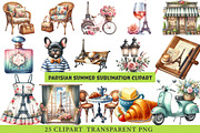 Parisian Summer Sublimation Clipart, an Illustration by cherrydesign (Thumbnail 3 of 3)