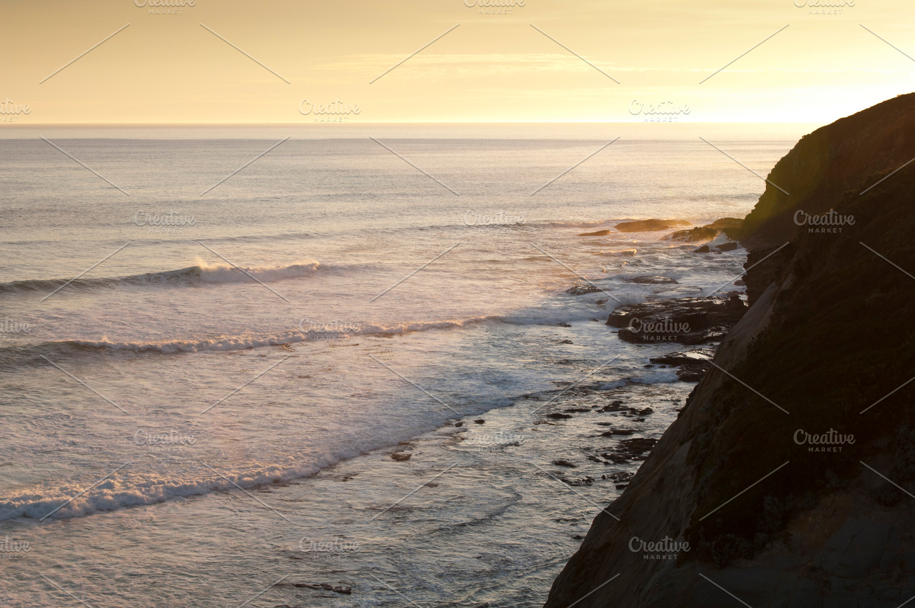 Ocean Waves Sunset, a Nature Photo by THP Creative