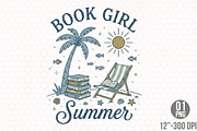 Book Girl Summer Png, a Seasonal Illustration by Designking (Thumbnail 1 of 4)