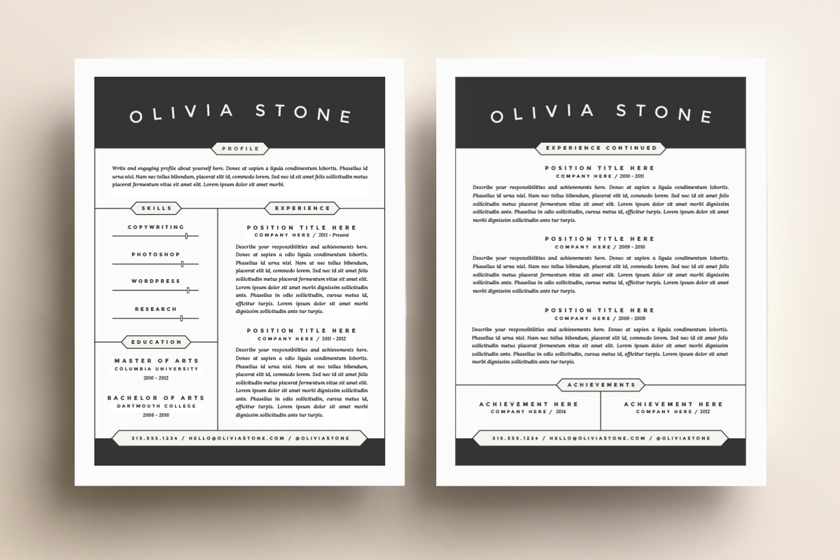 Resume Template 4 Pack | CV Template, a Resume Template by Refinery Resume Co. (Photo 2 of 3)