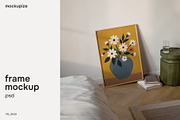 5x7 Bedroom Leaning Frame Mockup, a Household Mockup by mockupize (Thumbnail 1 of 7)
