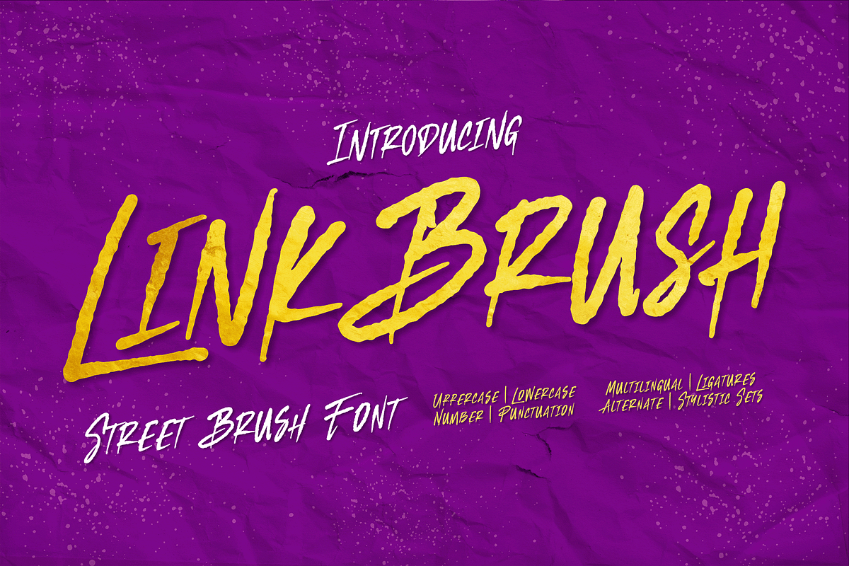 Linkbrush – A Street Brush Font, a Script Font by overlaytemplates (Photo 1 of 5)
