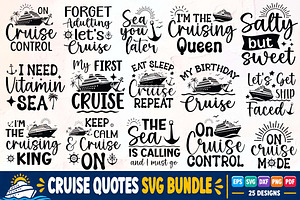 Cruise Quotes SVG PNG Bundle Design