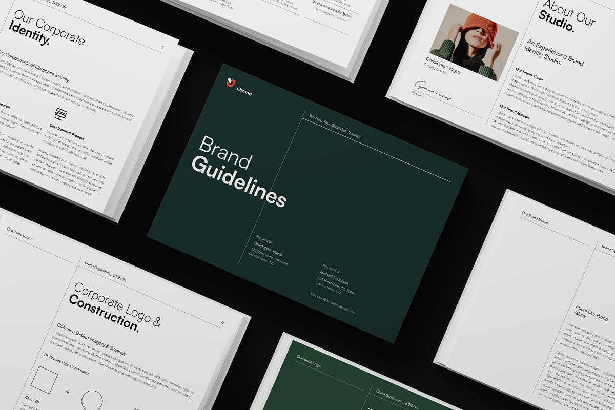 Brand Guidelines Template Landscape, a Brochure Template by DesignCrest (Photo 4 of 21)