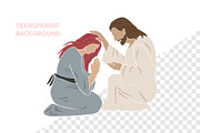 Jesus and Girl Christian Illustratio, a Person Illustration by ⋒DesignECShop⋒ (Thumbnail 2 of 3)