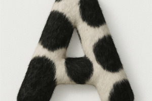 Cow pattern letter a with western co, a Photo by Dvoevnore photos