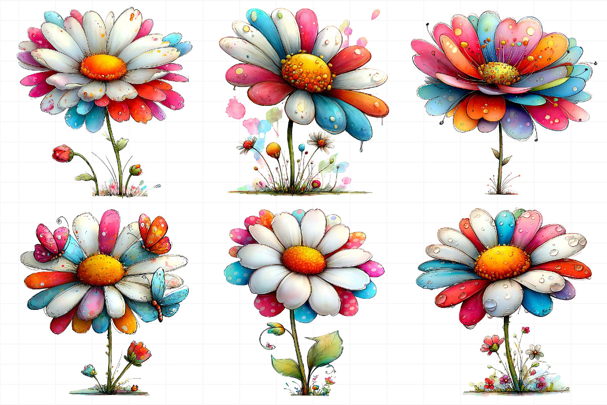 Whimsical Spring Daisy Flower Clipar, an Illustration by Daily.Designs (Photo 4 of 7)